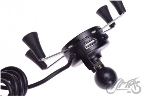 UCHWYT TELEFONU Z MOCOWANIEM MOTOCYKLOWY USB